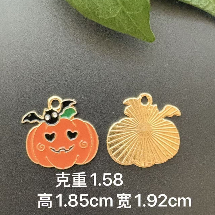 Wholesale  Pumpkin Head DIY Jewelry Accessories Yellow Zinc Alloy Charms For Necklace Bracelet Earrings Keychain Party Gift