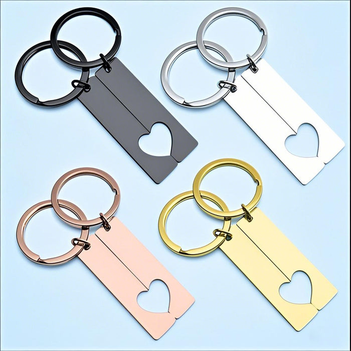 Wholesale Stainless steel mirror polished blank combinable heart-shaped keychains