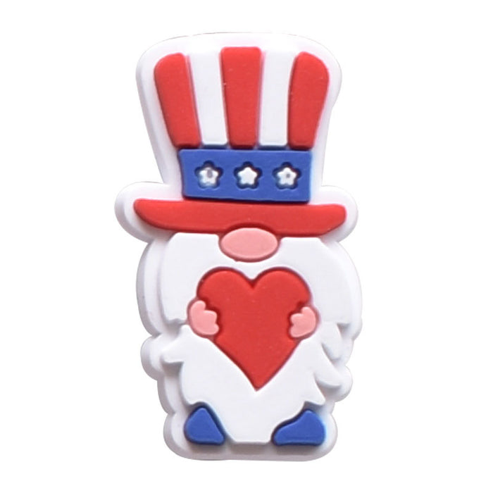 Wholesale Random 100PCS PVC American Independence Day Cartoon Crocs Accessories JDC-SC-JXQ015