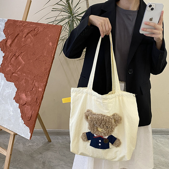 Wholesale Cute embroidery versatile artistic shoulder bag tote bag large capacity commuting shoulder bag