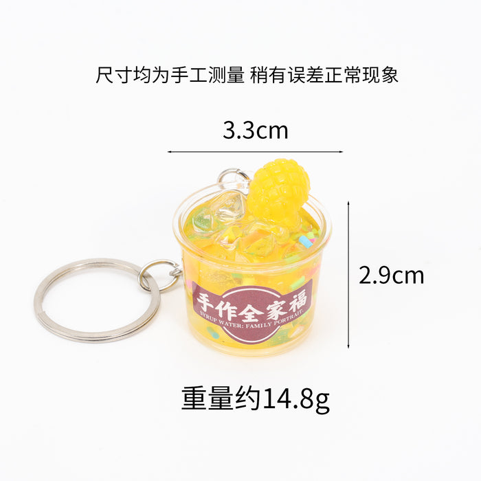 Wholesale Summer Dessert Miniature Food Charm Herbal Jelly Drink Keychain Decorative Bag Accessory Chic Boutique Gift