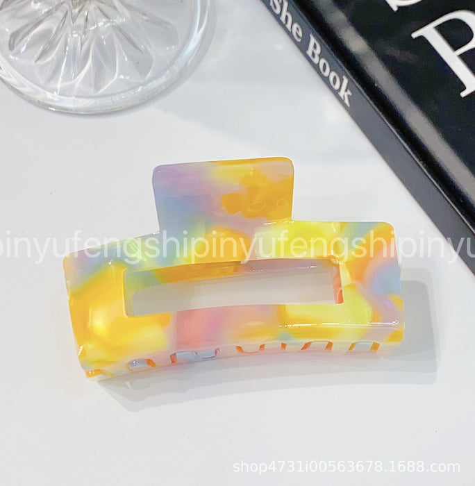 Wholesale Acetate Small Claw Clip Square Star Hollow Mermaid Color Hair Accessory