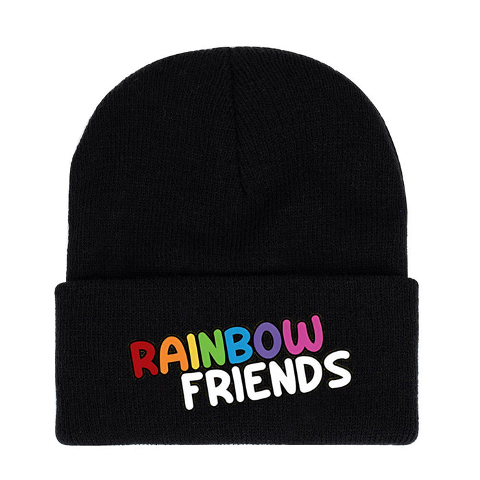 Wholesale Autumn and Winter Rainbow Friends Curled Wool Knitted Hat JDC-FH-WuDuomei011