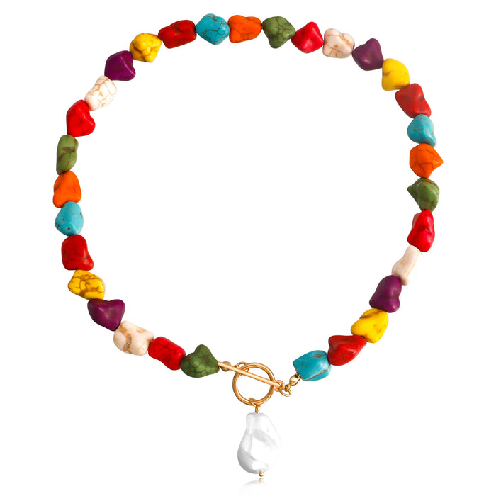 Wholesale Irregular Natural Turquoise Pearl Necklace