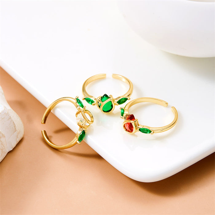 Wholesale Diamond Tulip Ring Niche  Versatile Open Adjustable Ring