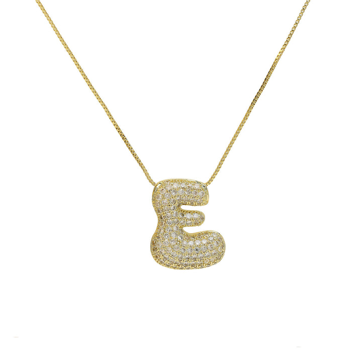 Wholesale 18k Brass Zircon 6 English Letters Pendant Necklace JDC-NE-BaiYi012