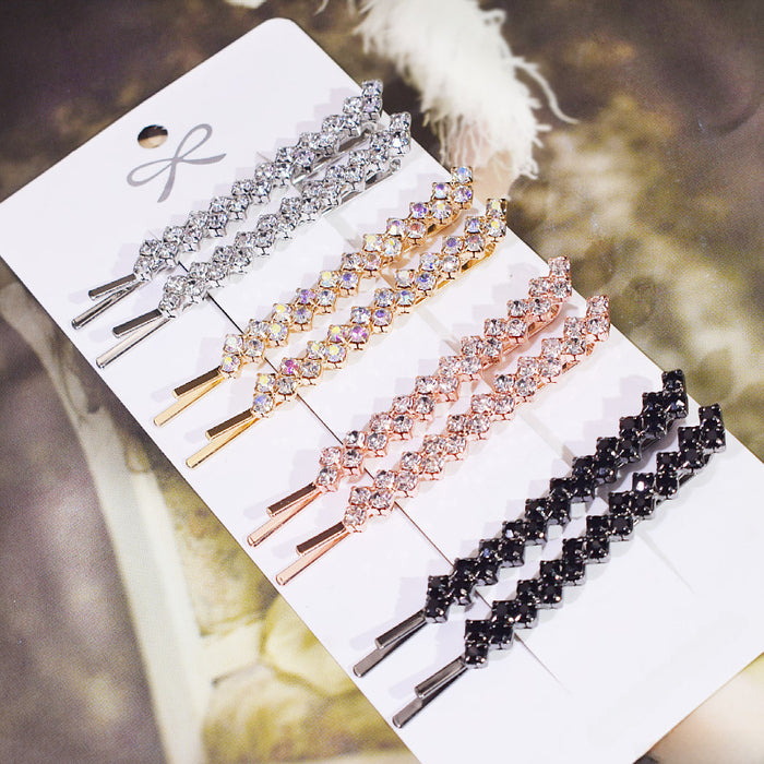 Wholesale Full Diamond Rhinestone Clip Hairpin Simple Hair Accessories Side Clip Duckbill Clip Broken Hairpin Side Clip