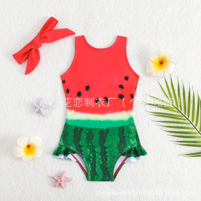 Wholesale Swimsuit for girls, printed one-piece swimsuit for girls