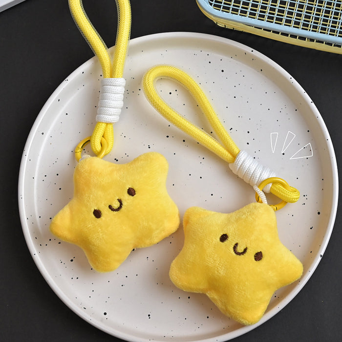 Wholesale Cute Plush Star Doll Pendant Squeaking Doll Keychain Cartoon Accessories Student Backpack Hanging Ornaments