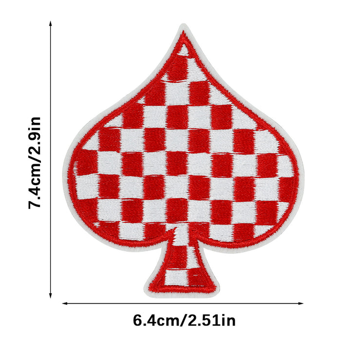 Wholesale Checkerboard Spade Embroider Cloth DIY Patches