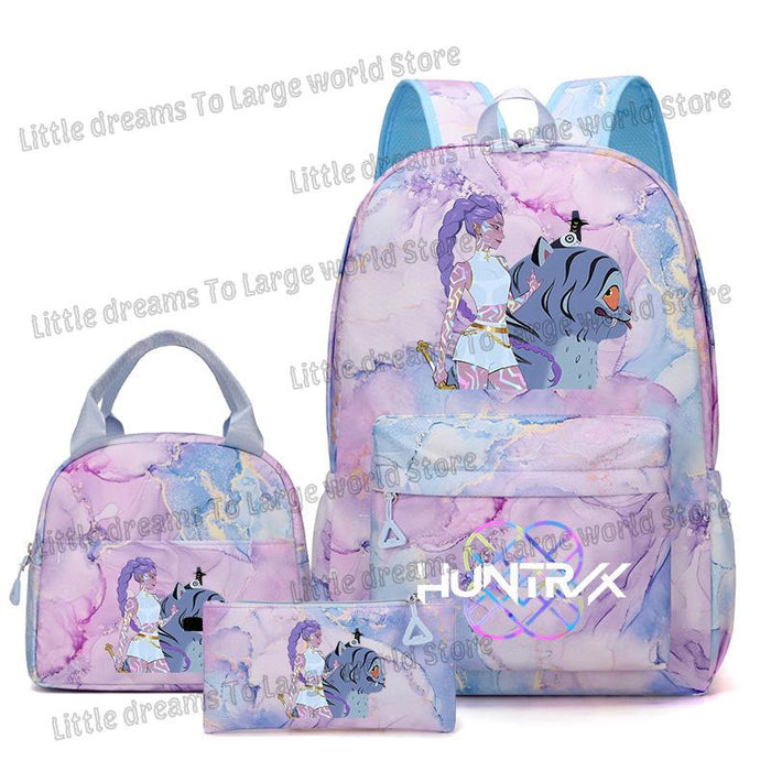 Wholesale Children' s KPOP Series Multi-Color Backpack Bags Three-Piece Set