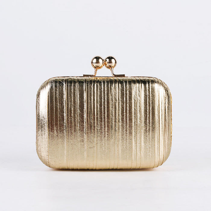 Wholesale Fashion Pleated Dinner Bag Metallic Shiny Dress Bag Women's Bag Versatile Evening Bag JDC-SD-YX003