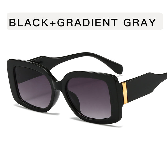 Wholesale Box retro sun personality gradient color high-end sunglasses large frame trendy street photography glasses