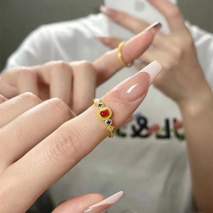 Wholesale The ring opening is exquisitely inlaid with high-end temperament and retro style