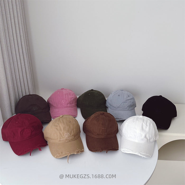 Wholesale Retro vintage distressed baseball cap versatile street racket soft top hat sunshade duckbill cap trendy