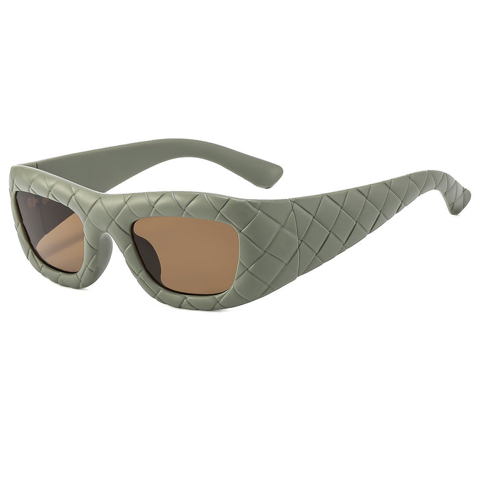 Wholesale Weaving design frame, personalized fashion sunglasses, high-end sense, trendy sun protection sunglasses