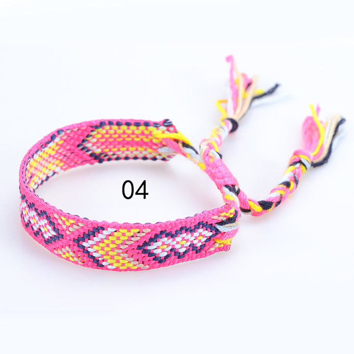 Wholesale of New Nepalese Fabric Ethnic Style Woven Colorful Tassel Bracelet JDC-BT-YiYe005