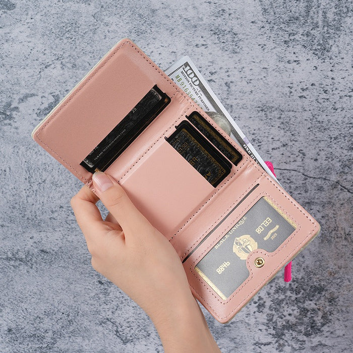 Wholesale Lanyard Wallet Love Design PU Solid Color Daily Casual Women' s Wallet