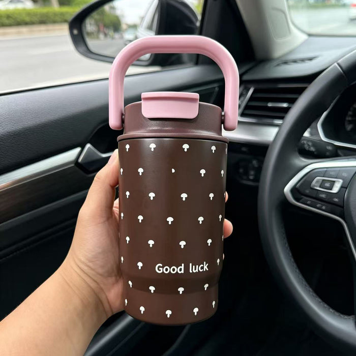 Wholesale 316 Stainless Steel Insulated Coffee Cup With Handle Leopard Print Portable For Everyday Gift