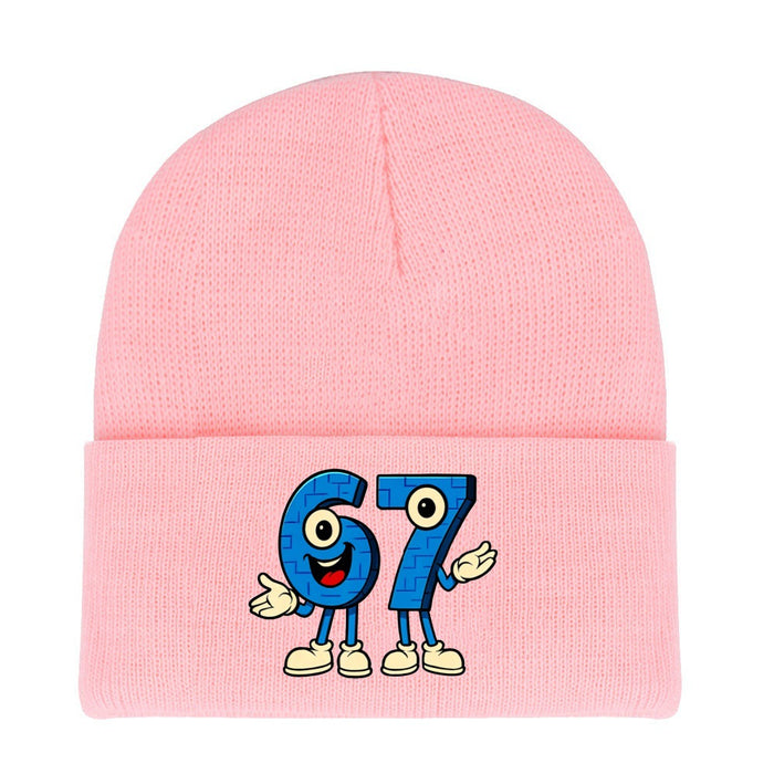 Wholesale Letter pattern knitted hat wool hat warm hat