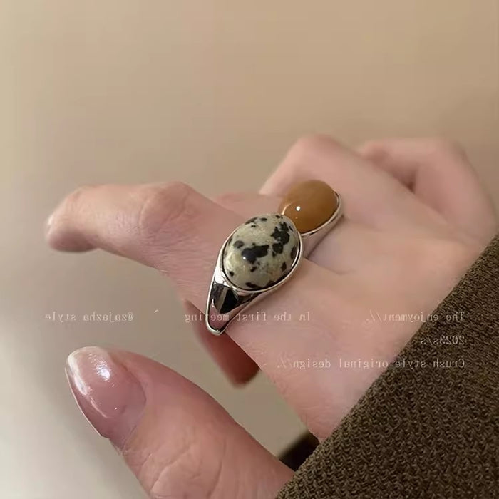 Wholesale Open mouth ring, female niche design, light luxury, high-end sensory food ring, retro decoration