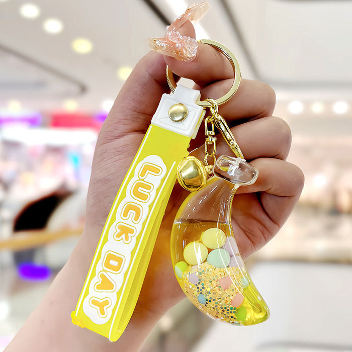 Wholesale Acrylic Banana Quicksand Bottle Keychain JDC-KC-SuXC006