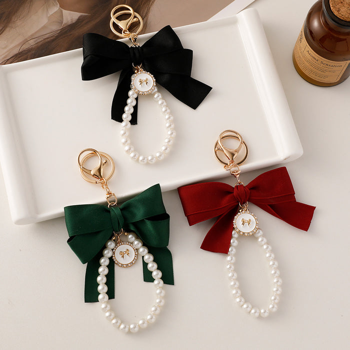 Wholesale Big Bow Tie Pearl Keychain JDC-KC-CH117