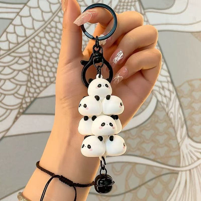 Wholesale Cartoon cute pig panda stack pendant  couple car bag key chain accessories small gifts