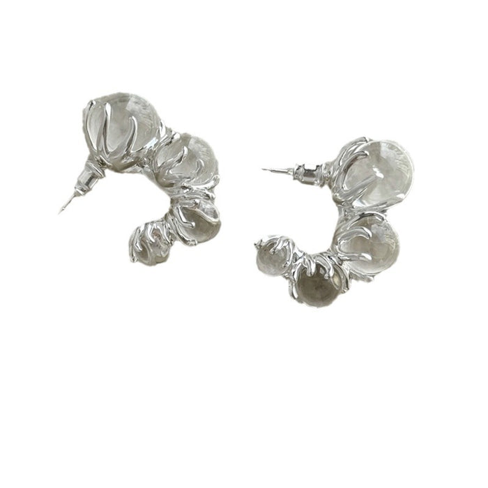 Wholesale Crystal Ball C- shaped Earrings Ear Ring