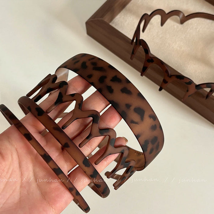 Wholesale Frosted Minimalist Leopard Acrylic Basic Hair Band Women