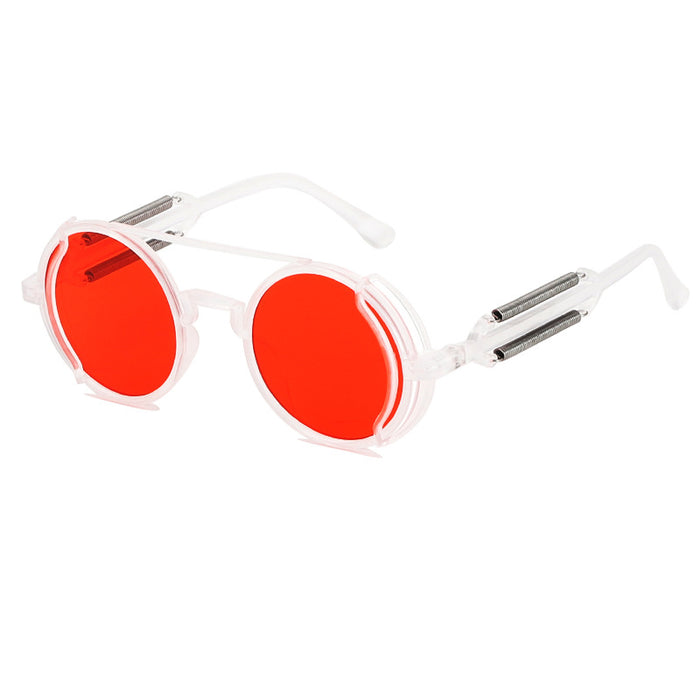 Wholesale Cyberpunk Style Round Frame Spring Leg PC Sunglasses JDC-SG-ZS010