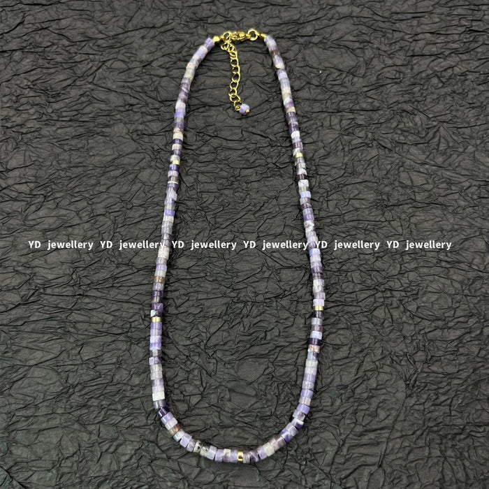 Wholesale Gemstone beaded moonstone patterned green water wave chain star and moon pendant stacked necklace