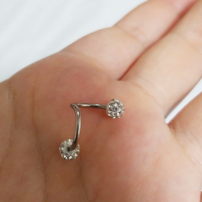 Wholesale Double Head Full Drill Mud Ball Ear Nail Ear Bone Nail Decoration