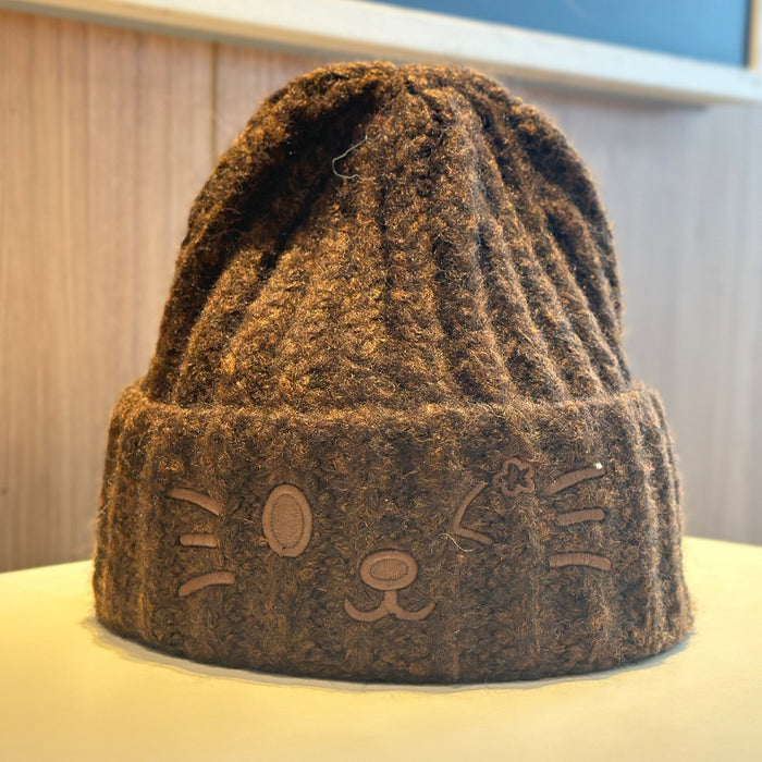 Wholesale Cute cat cartoon embroidered knitted hat
