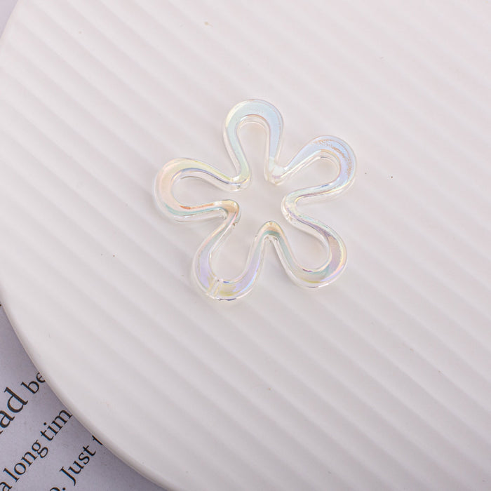 Wholesale 10PCS  Small Flower Large Wreath Vertical Hole Through Hole Acrylic Beads JDC-BDS-ShiLi024