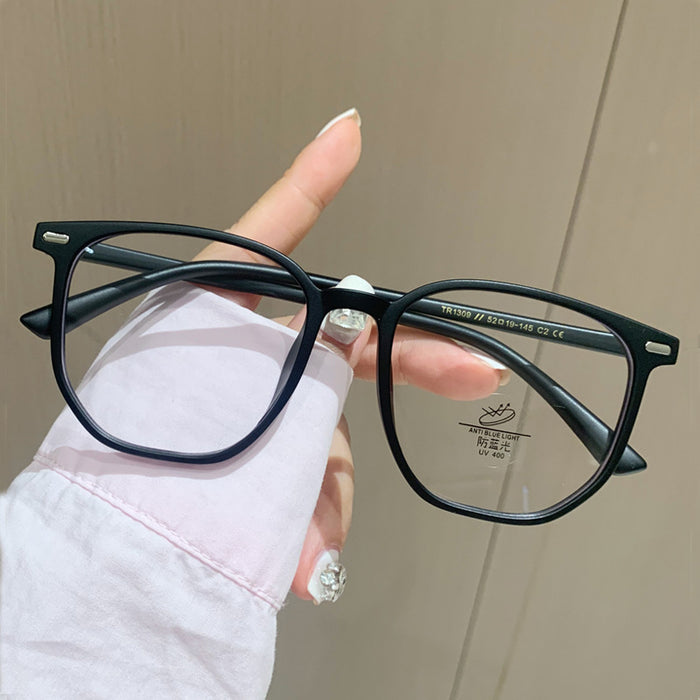 Wholesale Black frame glasses, myopia can be matched with prescription, eye frame, high-end frame, large frame, anti blue light flat lens