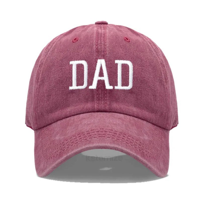 Wholesale Cotton Dad Mom Printed Baseball Cap Adjustable Curved Brim Retro Washed Everyday