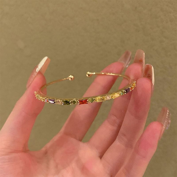 Wholesale Color Dopamine Zircon Bracelet Women's Design Fried Dough Twists Twist Bracelet Bracelet