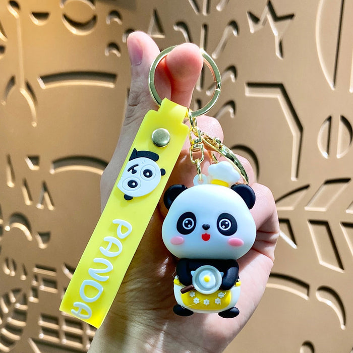 Wholesale Cartoon Cute Panda Doll Keychain Student Couple Bag Decorative