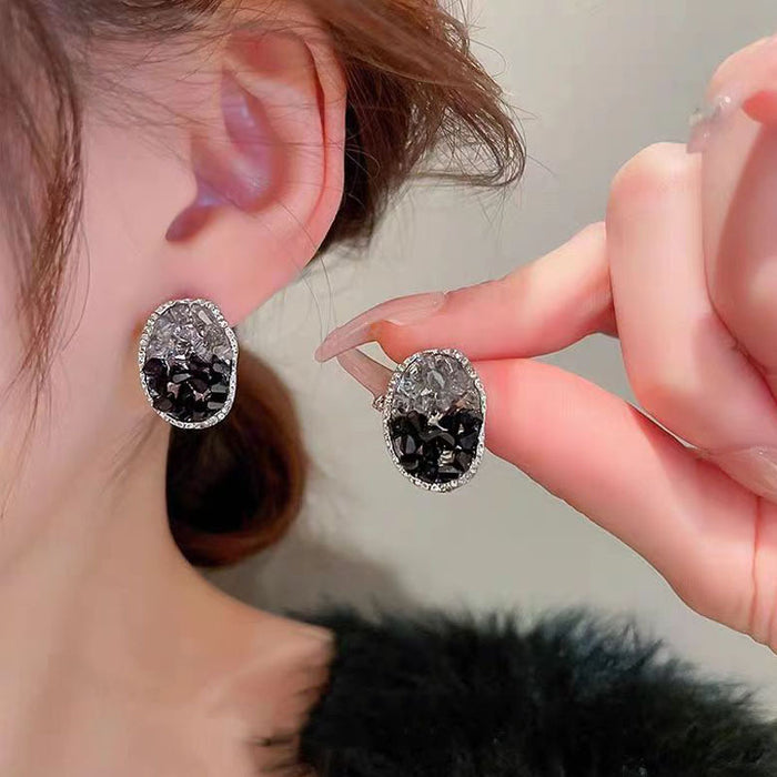 Wholesale Gray Gravel Gradient Crystal Earrings JDC-ES-YuHang012