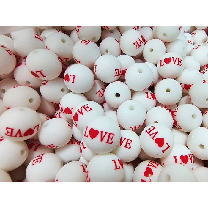 Wholesale 20pcs15mm Valentine's Day Printed Beads JDC-BDS-HongZhou007