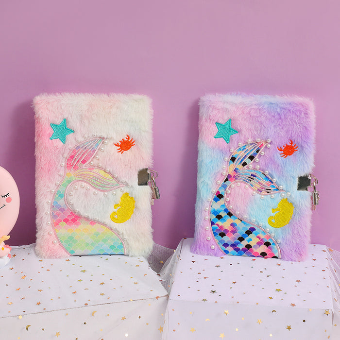 Wholesale Mermaid Tail Plush Notebook