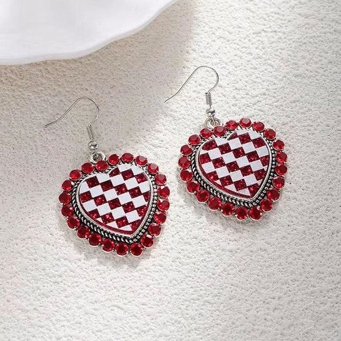 Wholesale Bohemian turquoise leopard print earrings retro tribal ethnic style love heavy earrings for women