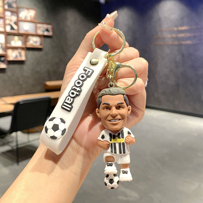 Wholesale Metal Soccer Star Cartoon Keychain Decorative Car Key Accessory MOQ≥2