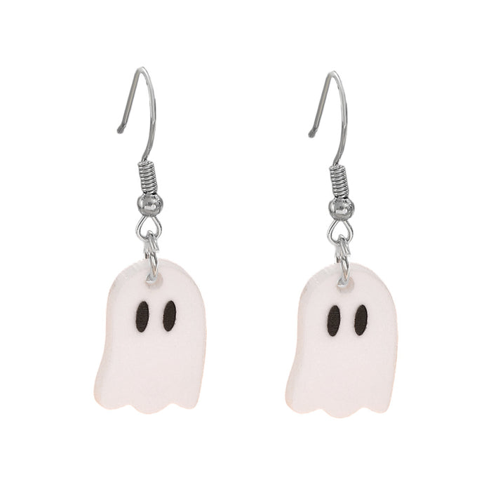 Wholesale  candy ghost hat earrings acrylic small holiday earrings cartoon cute funny earrings