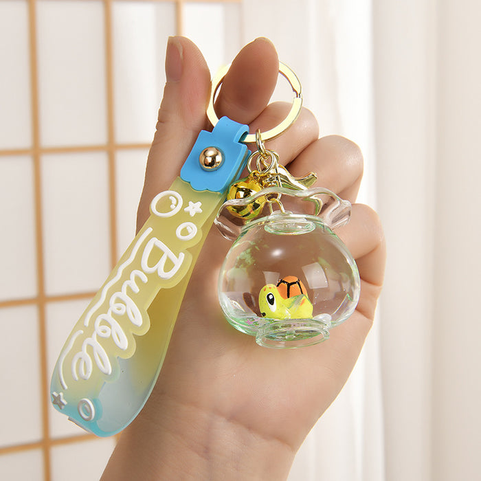Wholesale Oil-Filled Bottle Aquarium Marine Animal Keychain