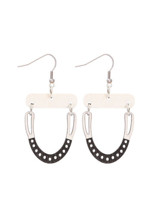 Wholesale Leaves Wooden Earrings Ring Earrings