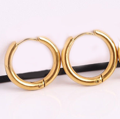 Wholesale Titanium Steel Round Wire Earrings Exquisite Ear Care Set Small Earrings JDC-ES-RX001