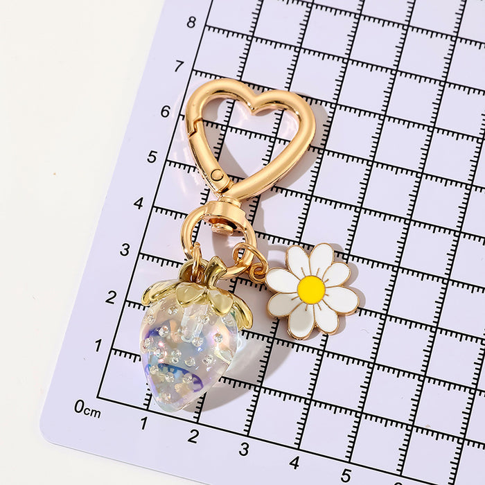 Wholesale Cute Strawberry Heart Keychain Bag Charm Fashion Gift