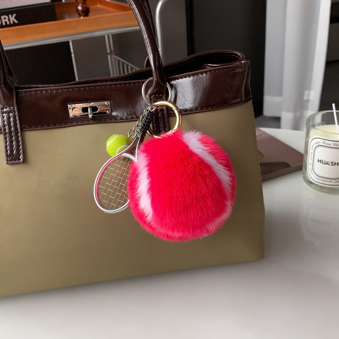 Wholesale Imitation rabbit fur car keychain backpack pendant